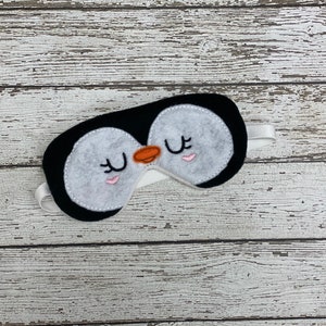Handmade Penguin Sleep Mask: Soft Felt Eye Mask for Children