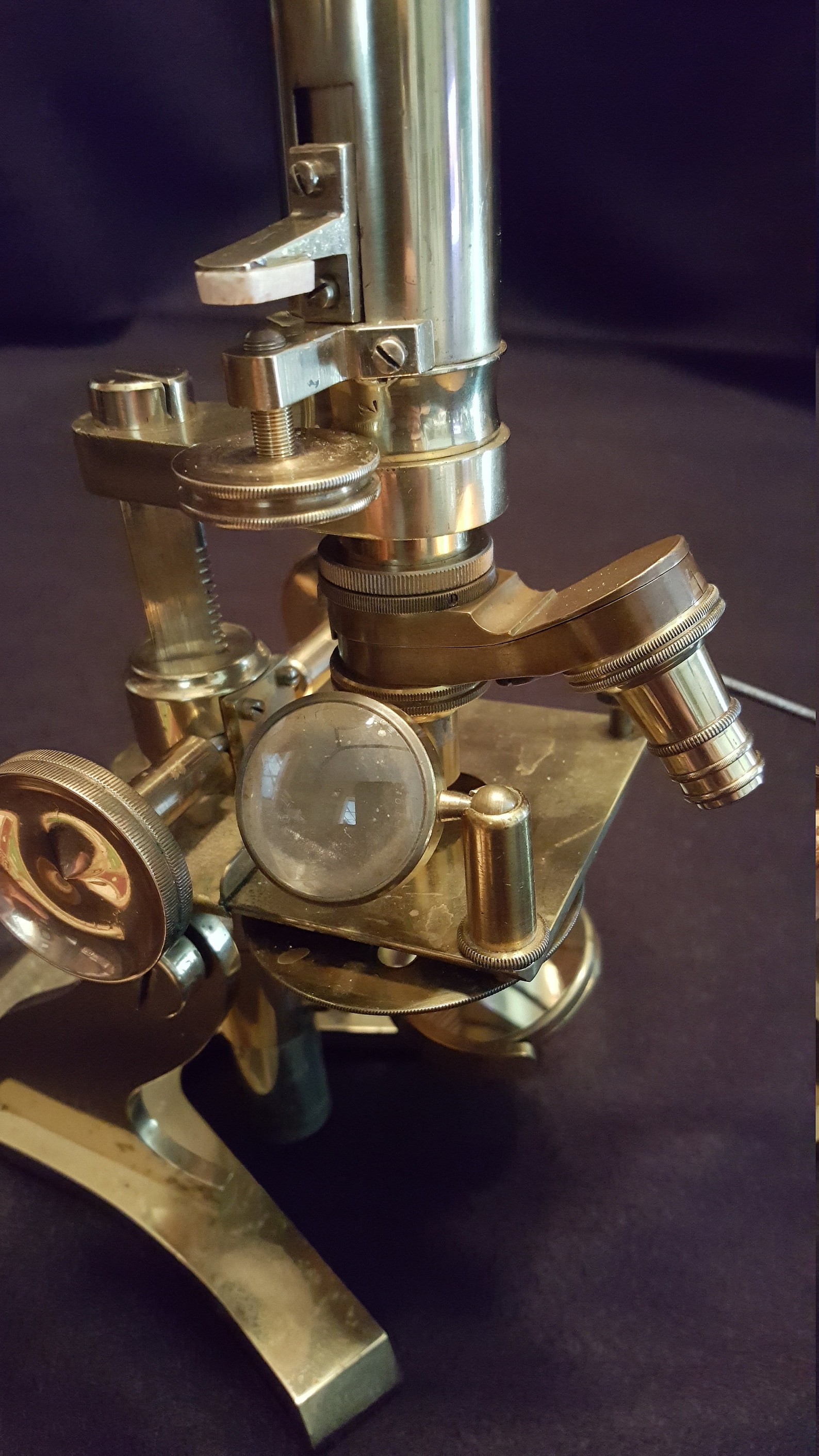 Antique Victorian Brass Microscope With Accessories and Slides Etsy
