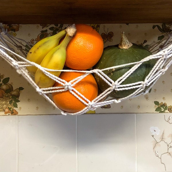 macrame hammock | fruit hammock | vegetables hanging basket | kitchen storage | pantry organization | for under the cabinet | produce holder