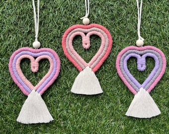 macrame heart diffuser | valentine's day | galentine love | handmade gift | boho nursery style | wall hanging | kids room decor | fibre art