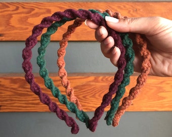 macrame headband | twist design | artisan hair accessory | handmade accessories | boho style | knotted headband | personalized gift idea