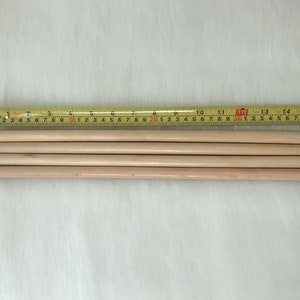 4 pcs natural wooden dowel | macrame craft supplies | round wood sticks | tapestry hanging rod | 12 & 15 inches length | 1/2 inch diameter image 6