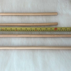 4 pcs natural wooden dowel | macrame craft supplies | round wood sticks | tapestry hanging rod | 12 & 15 inches length | 1/2 inch diameter image 7