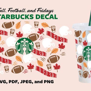 Fall, Football, and Tailgate Fridays/ Custom Starbucks Cup SVG/ Cold Cup Tumbler / Svg/ Custom Cut file / Cricut / Silhouette / Cameo/ Vinyl