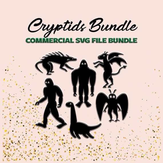 Cryptids Bundle SVG File - Bigfoot, Mothman, Chupacabra, Lockness
