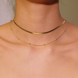 Gold Layering Necklace Set, Stacking Necklace 3Pcs, Multi Strand Necklace, Multi Layer Necklace, layer necklace set , snake necklace