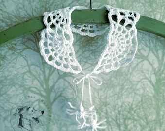 Spider Web Collar Crochet Pattern - US & UK Crochet Terms - Spooky Halloween Outfit Decoration, Gothic accessory, PDF pattern