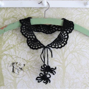 Halloween Spiderweb Collar Crochet Pattern, Halloween Decoration, Goth Collar, Pdf pattern, US and UK Crochet Terms, Crochet Accessory imagen 1