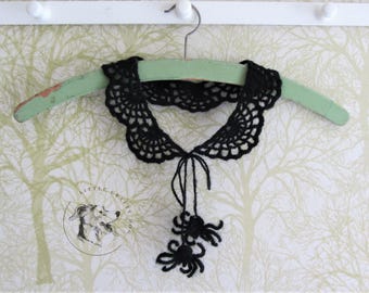 Halloween Spiderweb Collar Crochet Pattern, Halloween Decoration, Goth Collar, Pdf pattern, US and UK Crochet Terms, Crochet Accessory