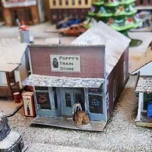 HO Scale Herb&#39;s Hat Shop: Custom Cardstock Model Railroad Building