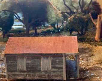 HO Scale Camp Cabin: Custom Model Railroad Diorama (1/87)