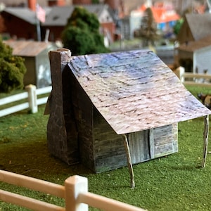 Échelle HO (1/87) Fruitvale Cabin Miniature Model Old West construit sur commande