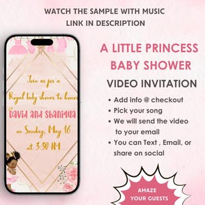 Little Princess Pink Baby Shower Invitation - Our Little Princess Is On The Way - Little Princess Pink Theme Baby Shower Digital Invite