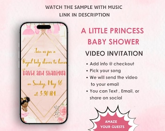 Little Princess Pink Baby Shower Invitation - Our Little Princess Is On The Way - Little Princess Pink Theme Baby Shower Digital Invite