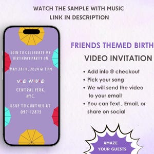 F.R.I.E.N.D.S Birthday Invitation - Friends Birthday Invite - Friends Party Invite - Friends Birthday Party Theme Invitation
