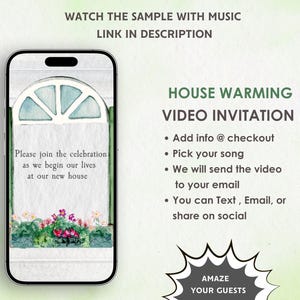 House Warming Video Invitation -  Home Sweet Home Housewarming Invite - House Warming Theme Party Invite
