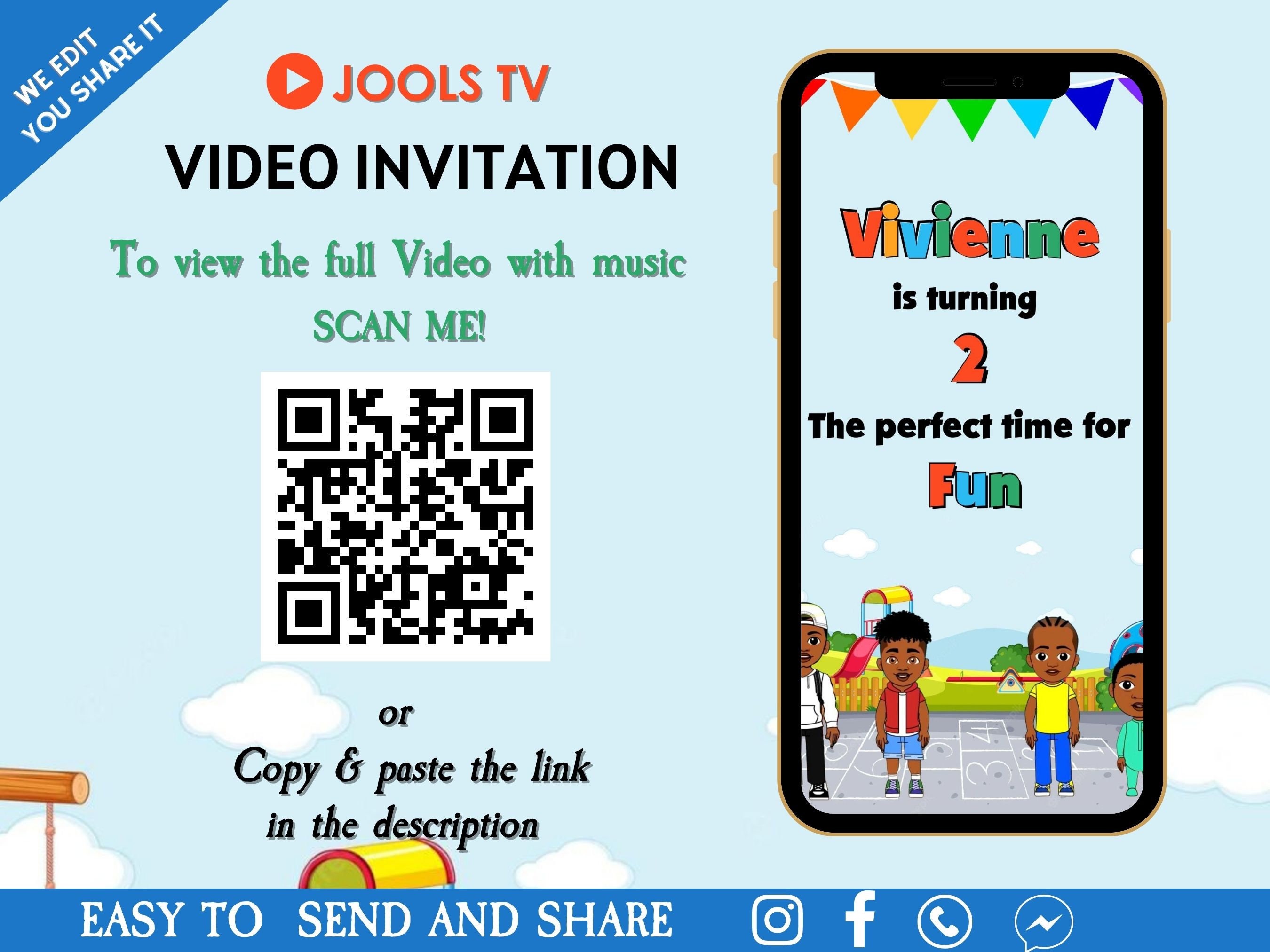 Jools Tv Birthday Video Invitation Kids Tv Digital Party Invitation