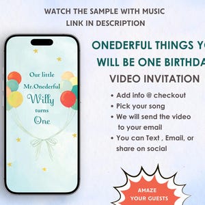 The Wonderful Things You Will Be 1st Birthday Party Invitation - Onederful Birthday Invitation - The Onederful Theme Party Invite