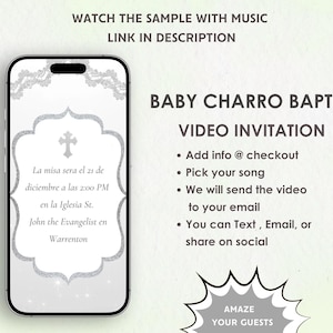 Baby Charro Baptism Invitation - A Celebrar El Bautismo De Nuestro Hijo Invite - Fiesta Charro Baptism Invite - Bautizo Charro Invitación