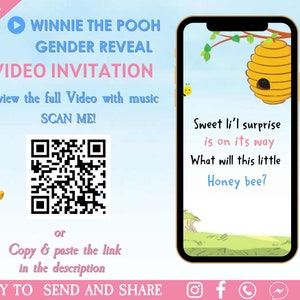 Winnie the Pooh Gender Reveal Einladung - was wird unsere kleine Hunny Bee Gender Reveal Party einladen?