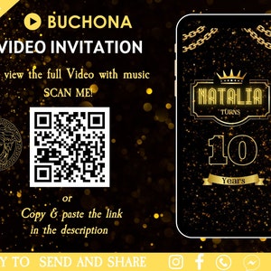Buchona Birthday Video Invitation - Shine & Spakle Fabulous Birthday Invitation - Buchona Theme Party Digital Invite