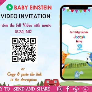 Baby Einstein Birthday Invitation - Little Einsteins Invite - Baby Einstein 1st Birthday Invite - Baby Einstein Theme Digital Invitation