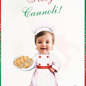 Holy Cannoli Girl Bundle Product Invitations - Personalized Kids Face Birthday Poster Invite - Italian Holy Cannoli Product Poster 5X7inches