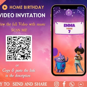 Home Birthday Party - Home Birthday Invitation -  Home Party- Home Birthday Invitation - Home Party Invites - Home Personalized Video Invite