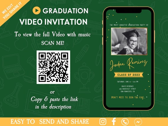 Graduation Video Invitation Template Animated Invitation 
