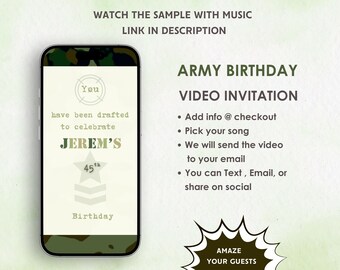 Army Birthday Invitation - Military Party - Army Birthday Invite - Military Birthday Invitation - Camo Military Invitation - Army Invitation