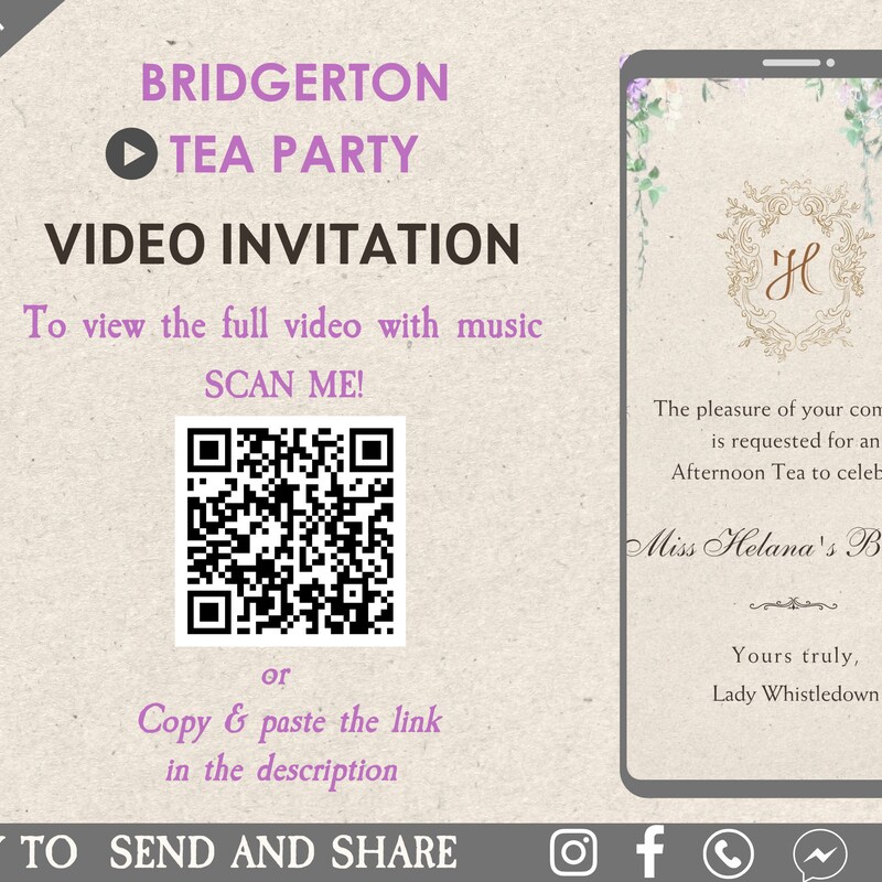 Bridgerton Tea Party Invitation - Etsy