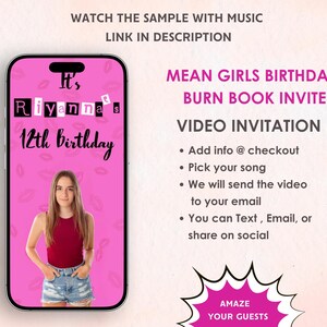 Invitación en video de cumpleaños de Chicas pesadas para quemar libros - Invitación de fiesta de Chicas pesadas para quemar libros - Invitación a fiesta temática de Chicas pesadas