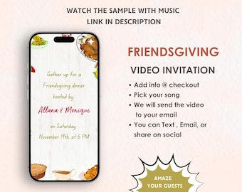 Friendsgiving Thanksgiving Video-Einladung - Friendsgiving Thanksgiving Digitale Einladung - Friendsgiving Thanksgiving Theme Denner Invite