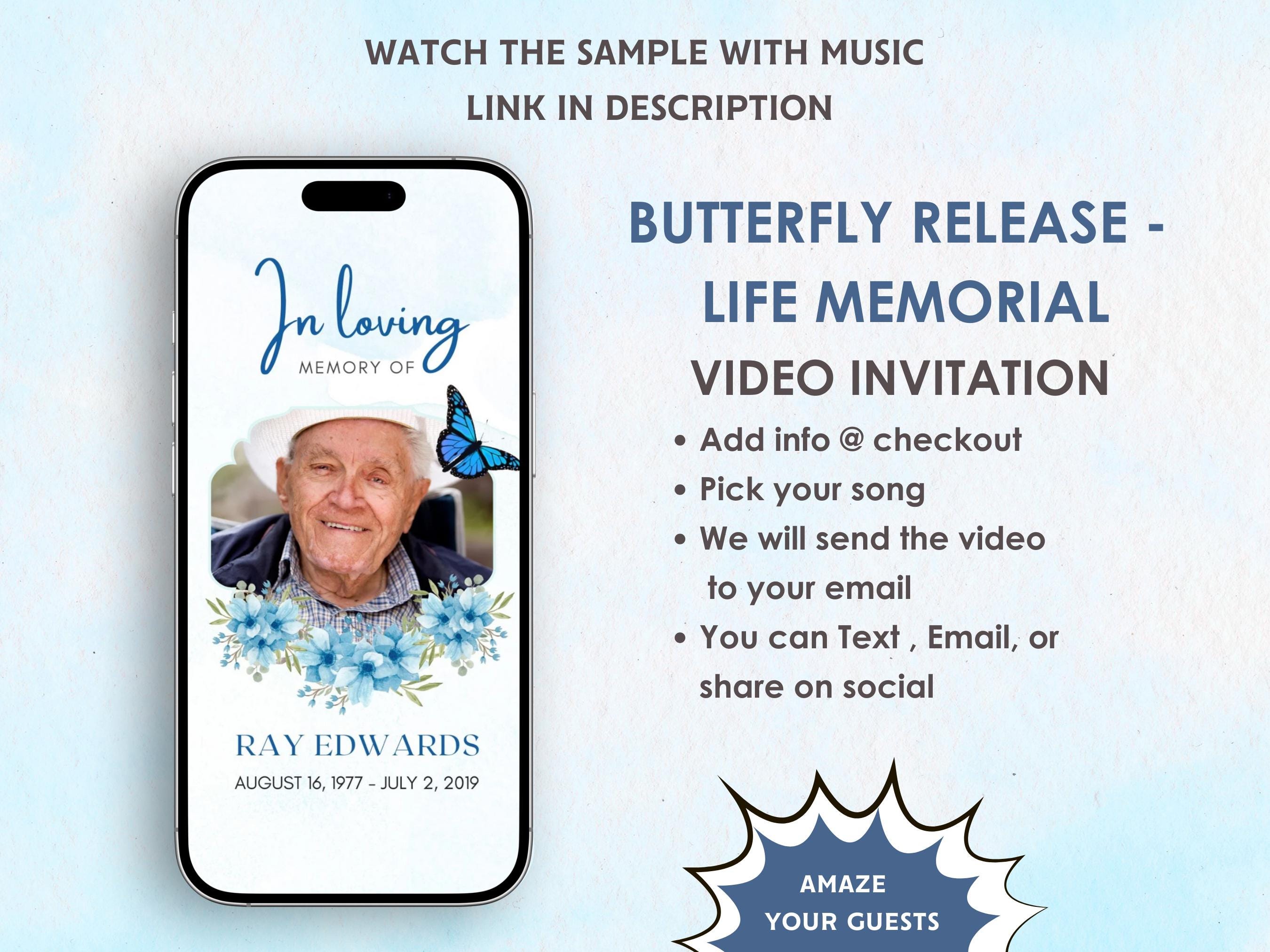 Loading Message Butterfly Butterfly Release Life Memorial Invitation - He Become a Butterfly - in ...