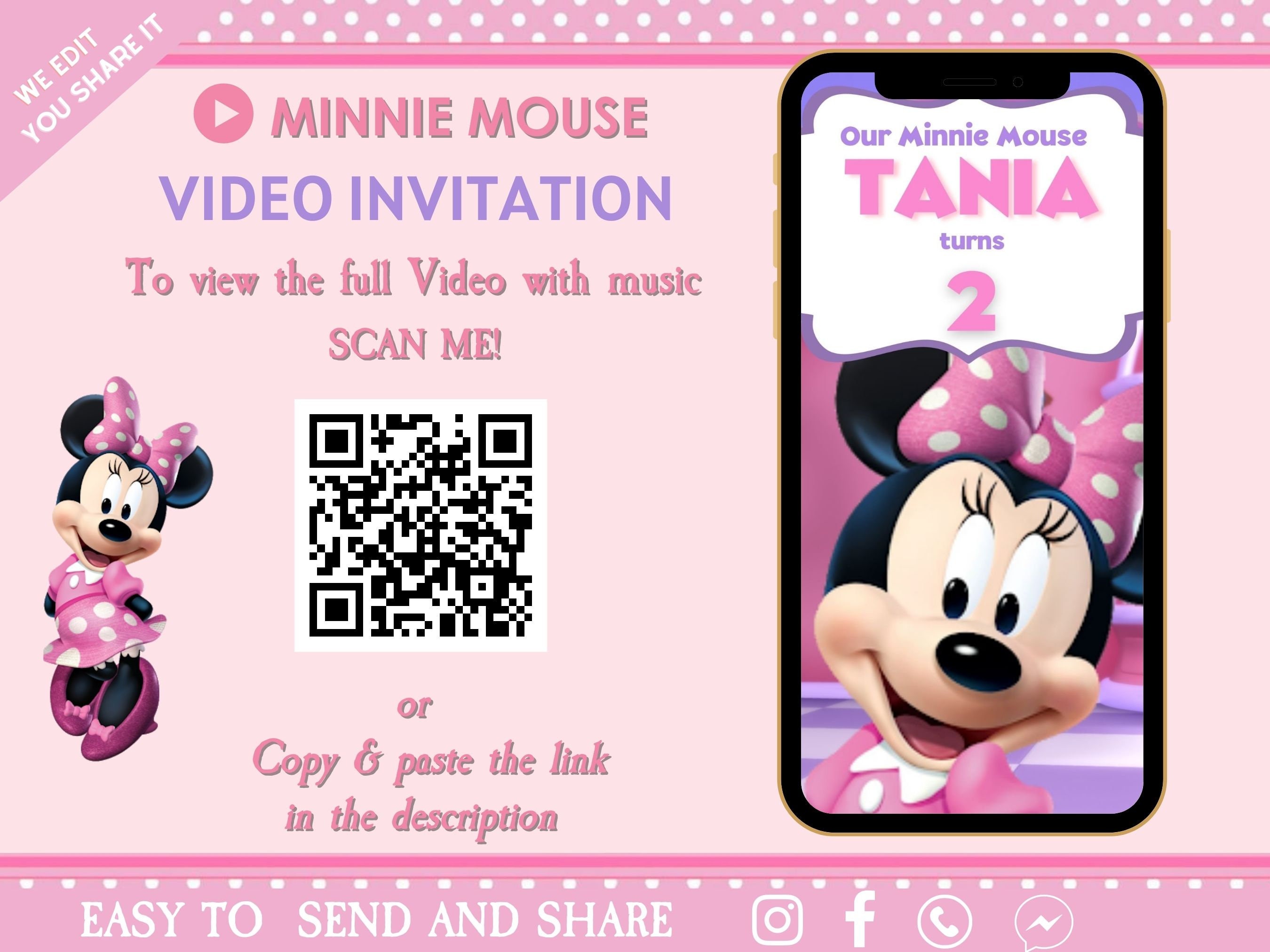 Minnie Mouse Blank Invitation Template Minnie Mouse Blank Invitation Template