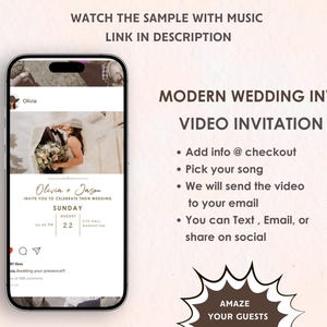 Modern Wedding Invitation - Modern Wedding Invite - Photo Wedding Invitation - Modern Wedding Theme Invite - Save The Date