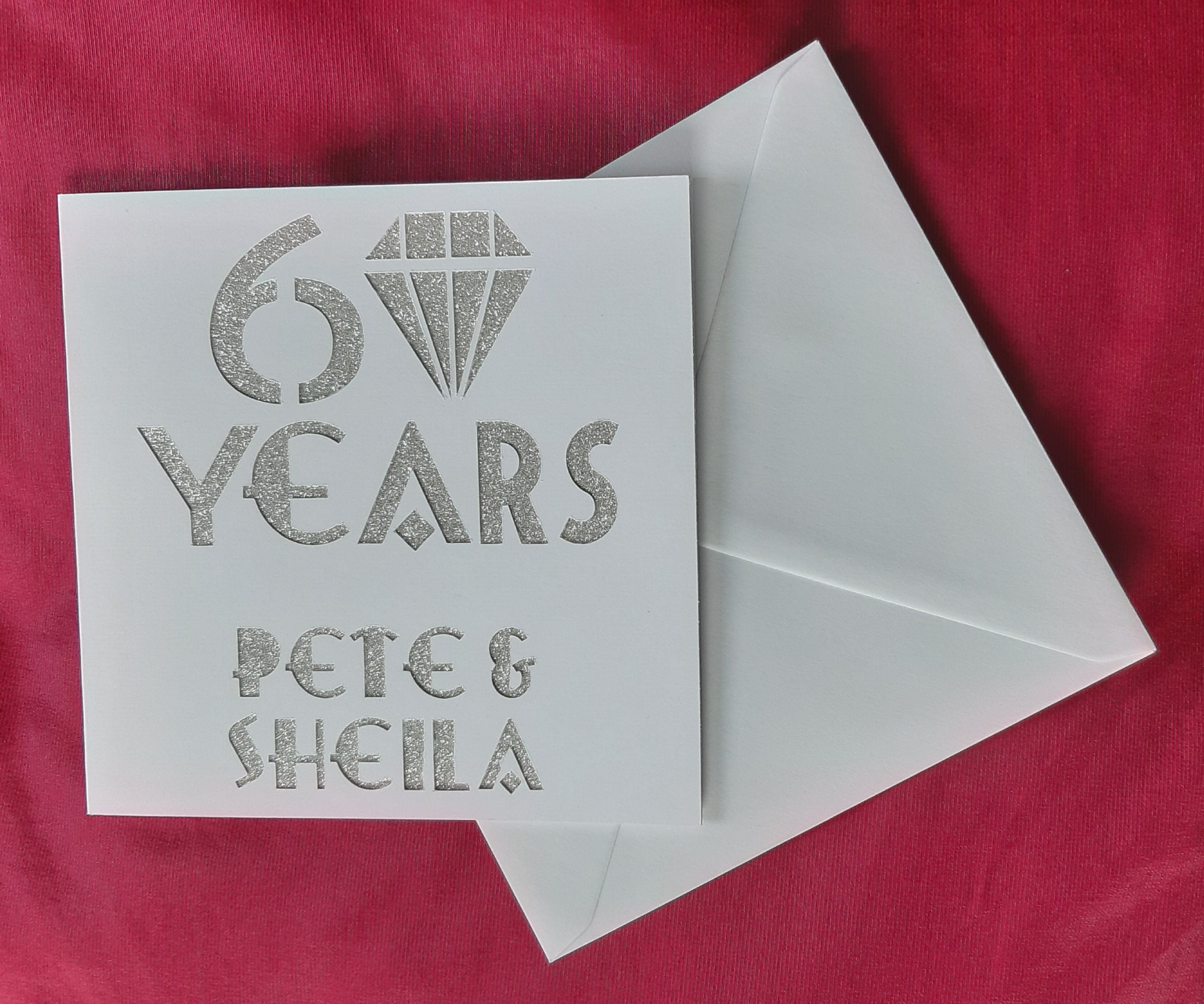 60th Diamond Wedding Anniversary Card Personalised Handmade - Etsy