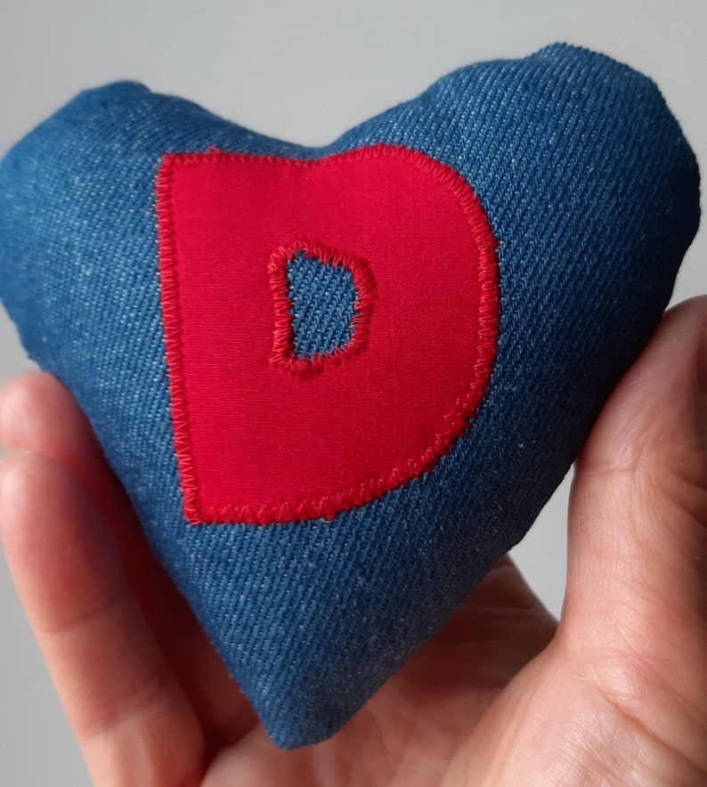 Keepsake Appliqued Cushion Letter Heart Cushion Gift Handmade Personalised Monogrammed Gift