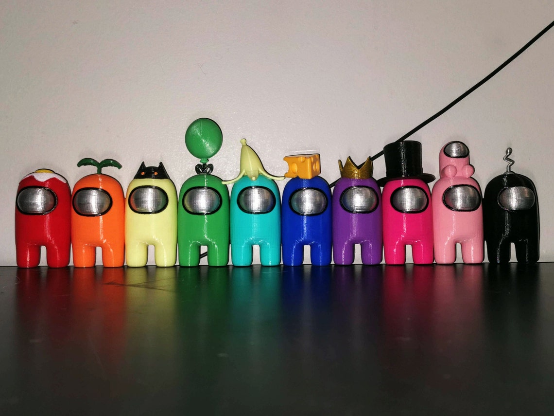 Among Us crewmate with hat 3D Printed & Hand Painted | Etsy