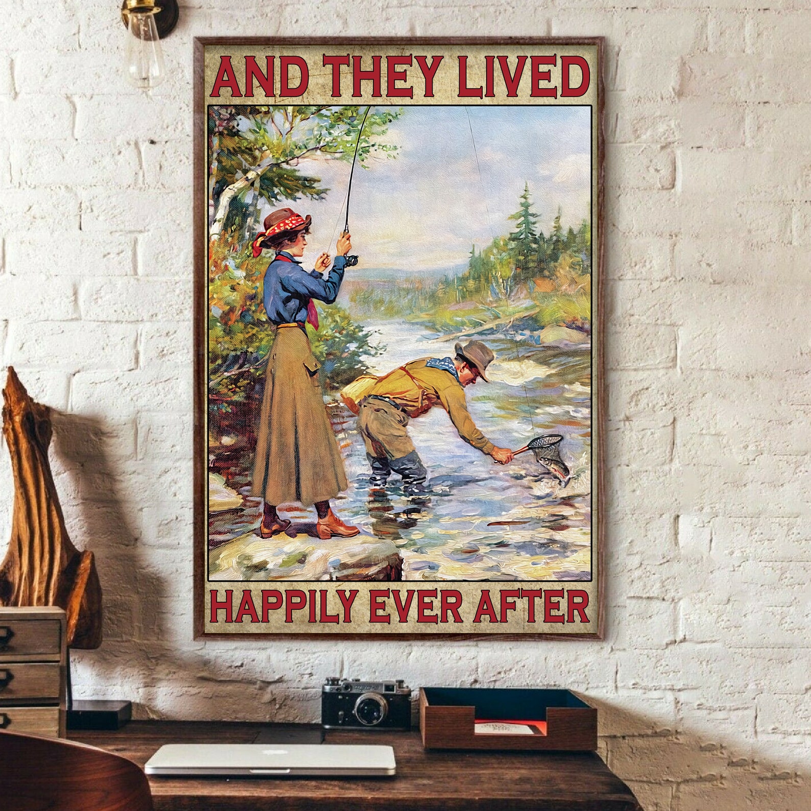 After Fishing For 10 Years I Became A Saint And they lived happily ever after Fishing Poster fishing wall | Etsy