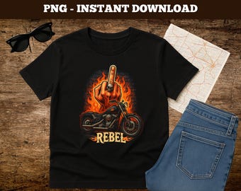 Rebel Biker Skull Flame Design: Motorcycle PNG Download