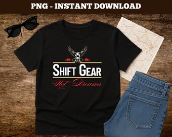 Winged Motorcycle PNG: Biker Sublimation Design (Digital Download)