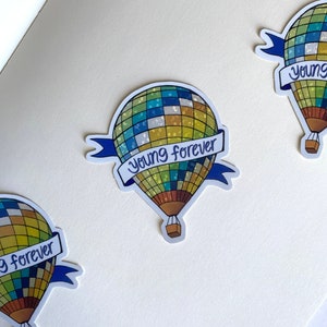 Young Forever Balloon Glitter Sticker
