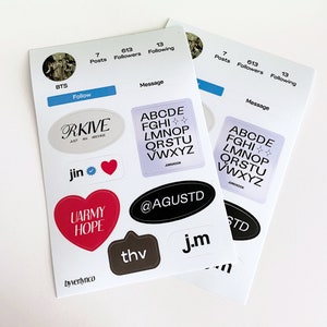 Username Sticker Sheet