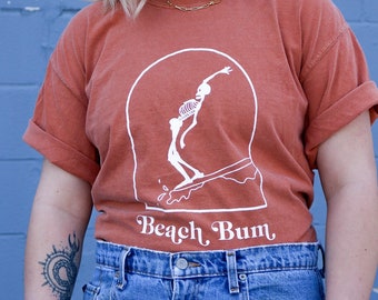 Beach Bum | orange & white short sleeve