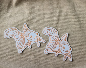 Gold fish sticker | waterproof water bottle sticker