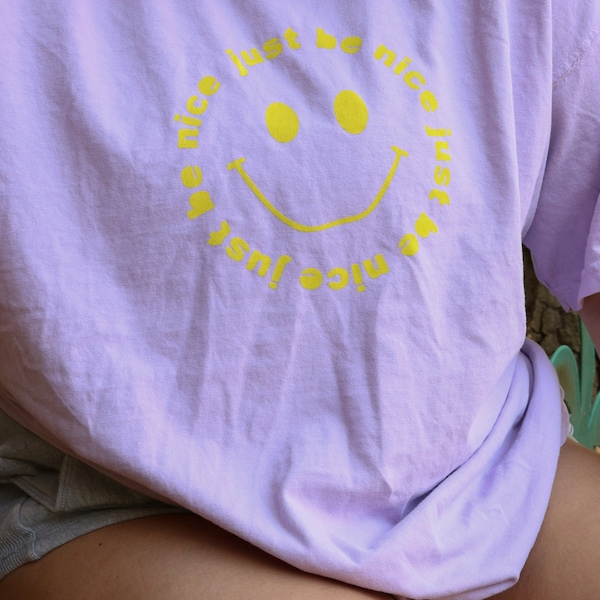 Just Be Nice Smile T-shirt / Comfort Colors / Comfy