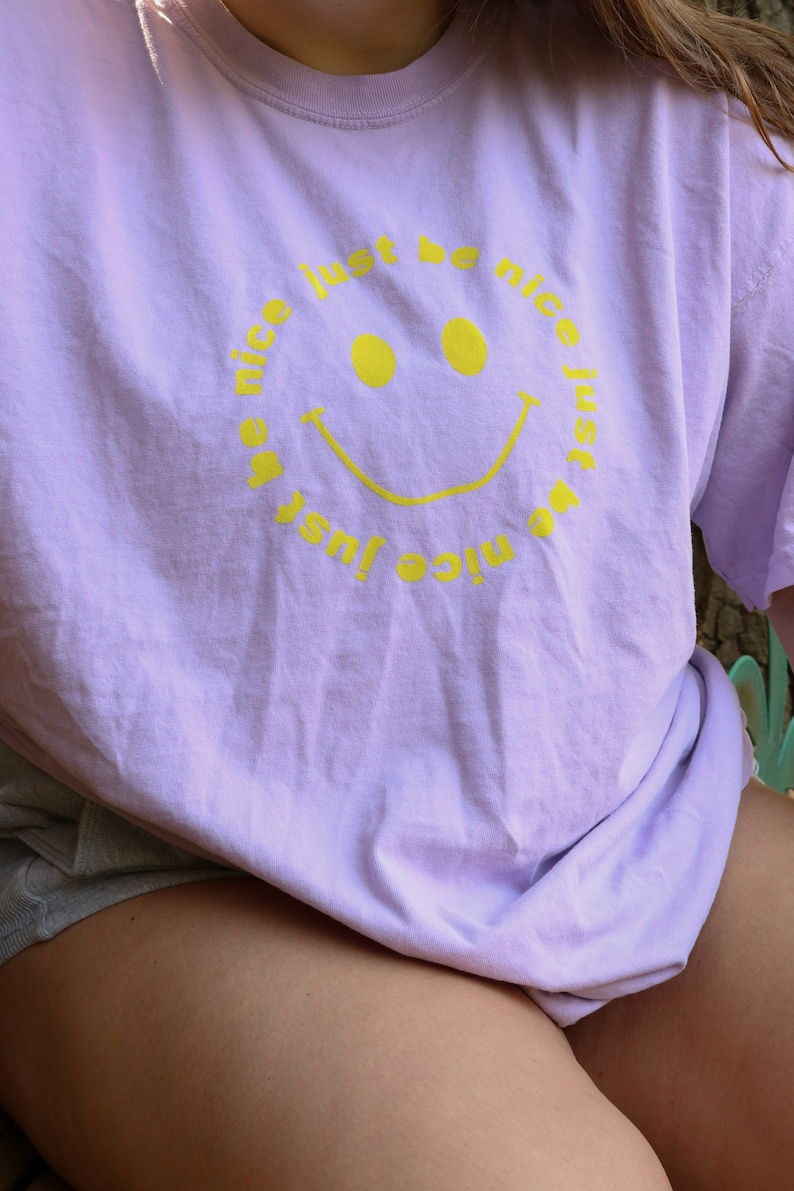 Just Be Nice Smile T-shirt / Comfort Colors / Comfy 