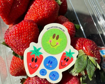 Fruit of the spirit sticker | waterproof water bottle sticker | Galatians 5:22-23