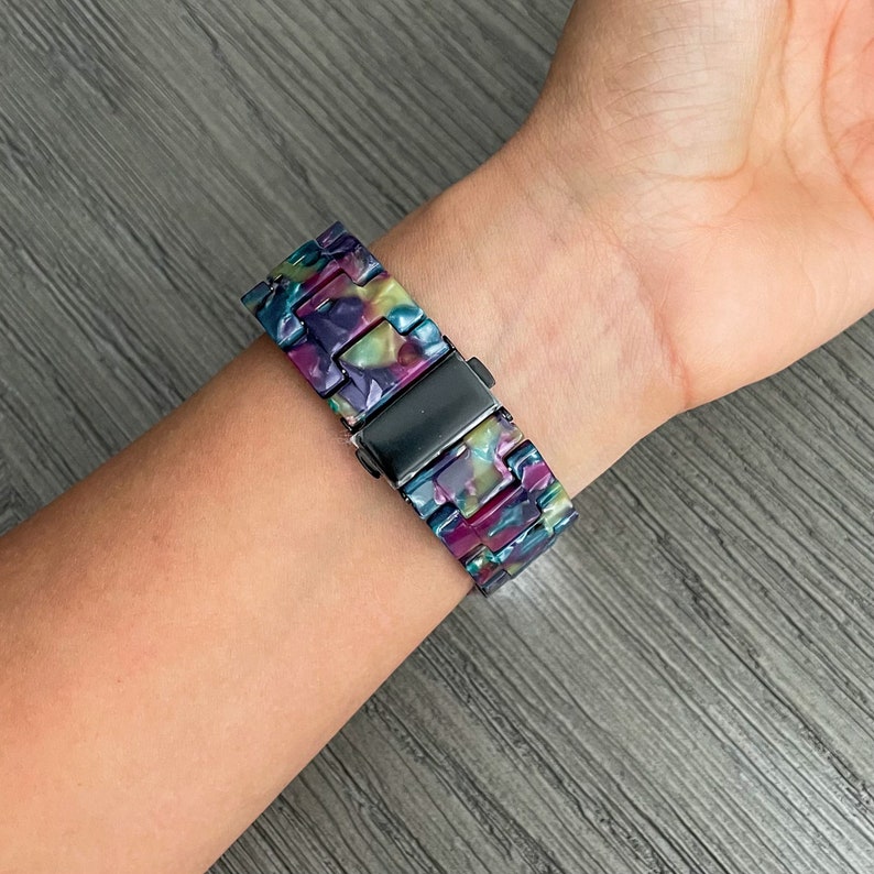Purple Lightweight Resin Watch Band Compatible With Apple Etsy